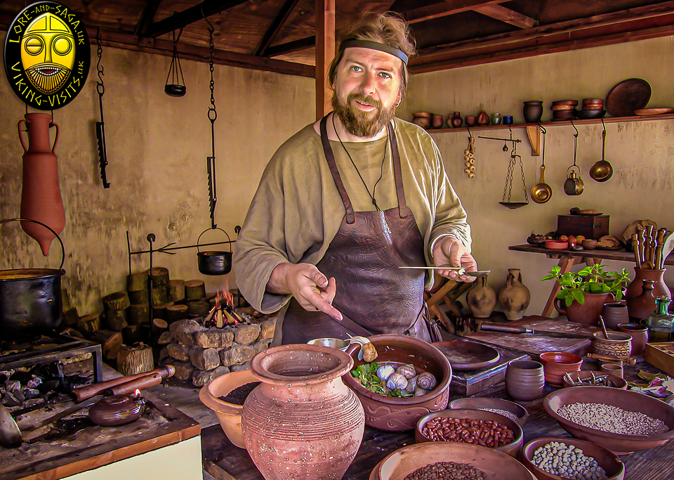 A Roman Kitchen presentation for schools at Chedworth Roman Villa. - Image copyrighted © Gary Waidson. All rights reserved.
