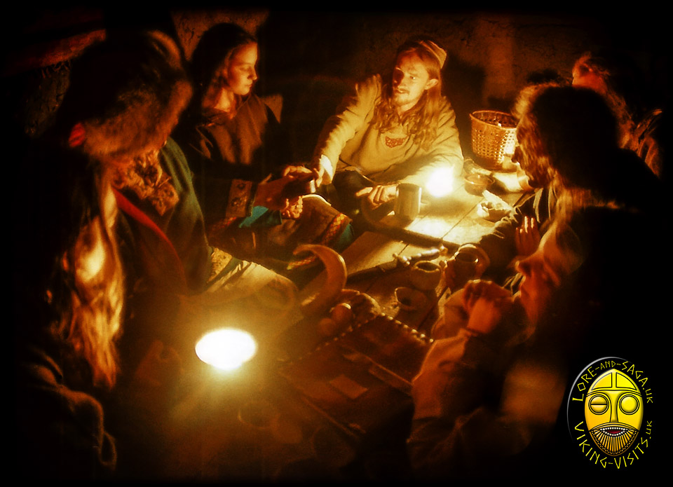 StoryTelling in the Longhhouse at Danelaw Viking Village - Image copyrighted © Gary Waidson. All rights reserved.