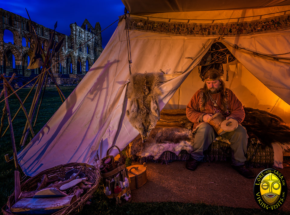 A Viking craftsman working by lamplight at Whitby.- Image copyrighted © Gary Waidson. All rights reserved. 